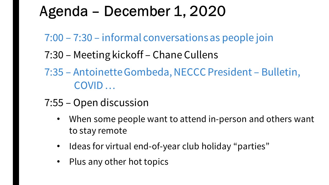 Meeting Minutes – Dec 1, 2020