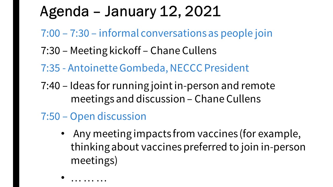 Meeting Minutes – Jan 12, 2021