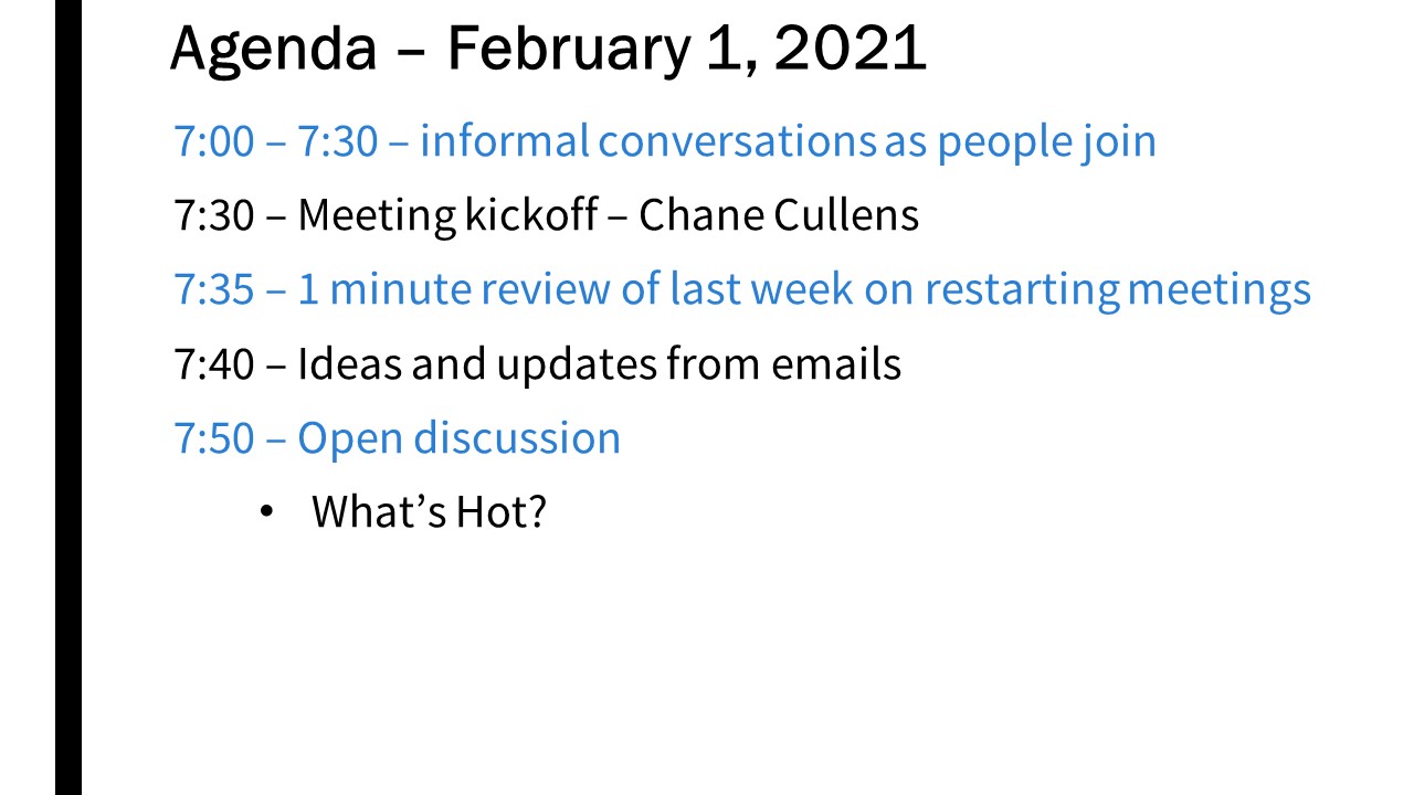 Meeting Minutes – Feb 1, 2021