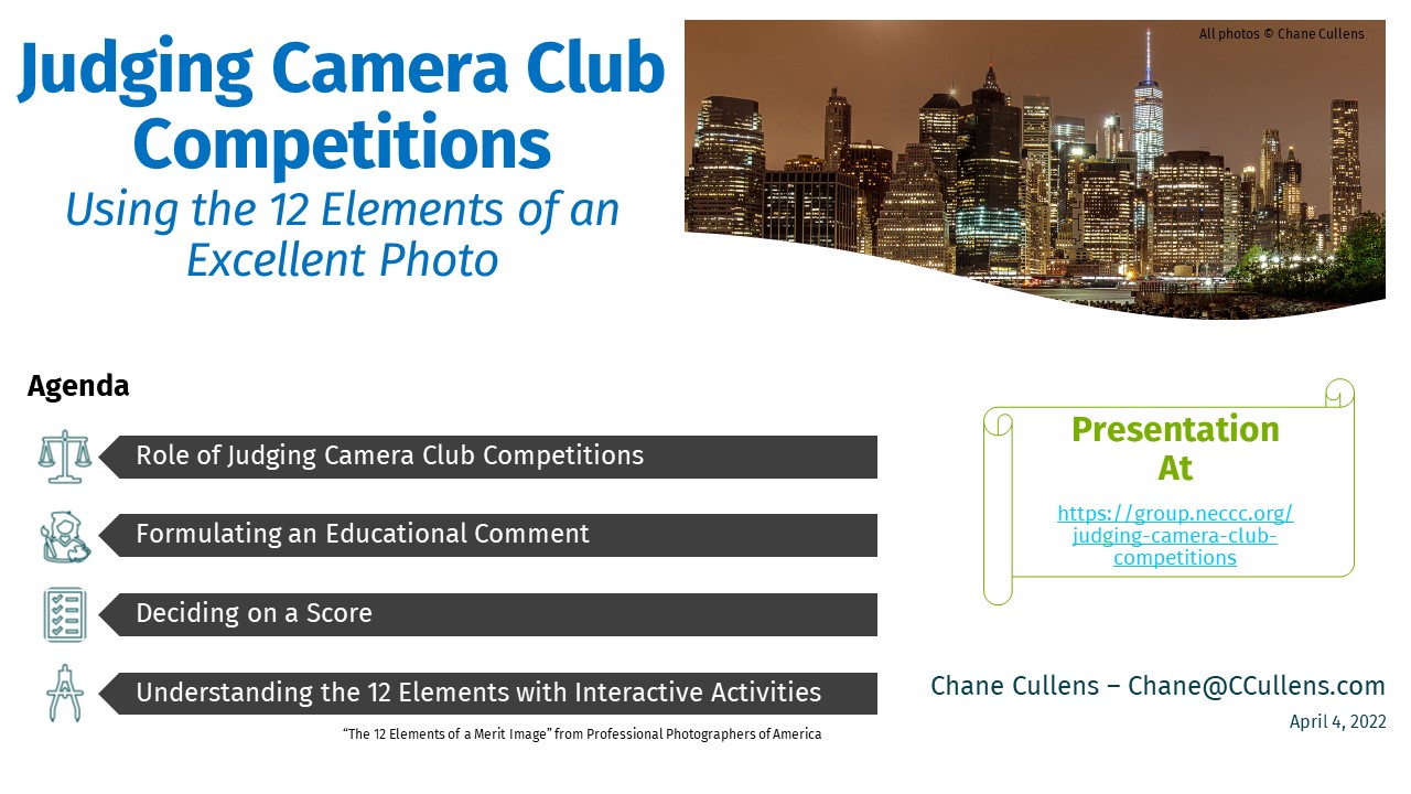 Ideas for Judging Camera Club Competitions by Chane Cullens